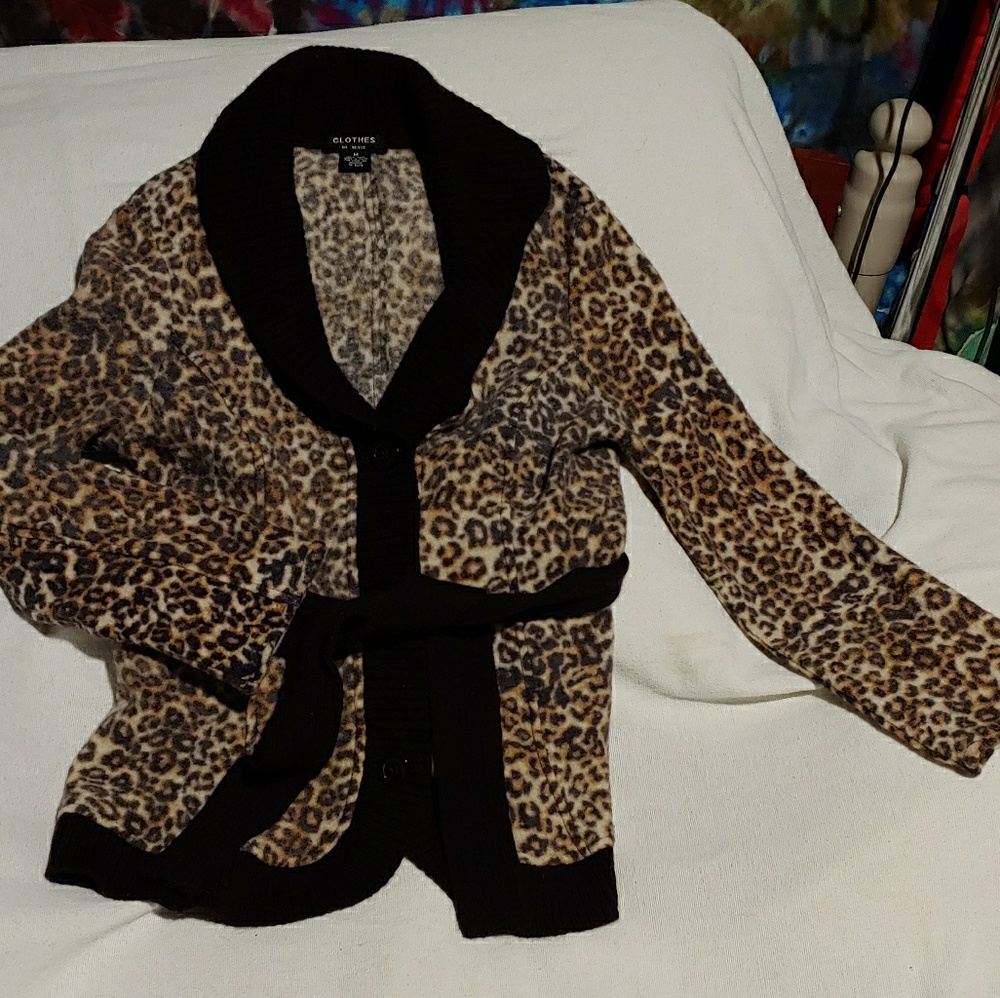 Clothes by Revue 100% boiled wool leopard jacket.
